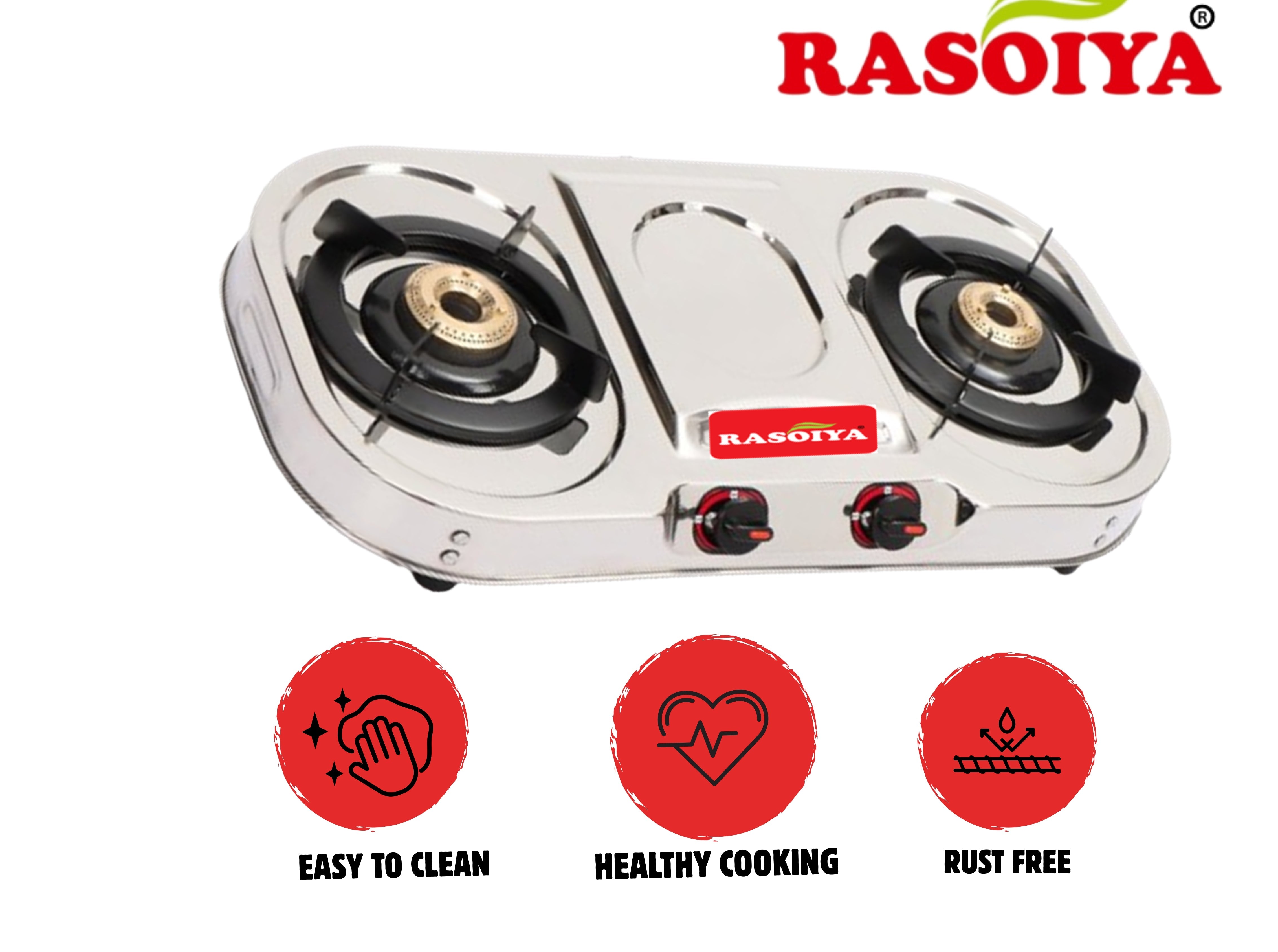 RASOIYA 2 BURNER SPECTRA STAINLESS LPG STOVE