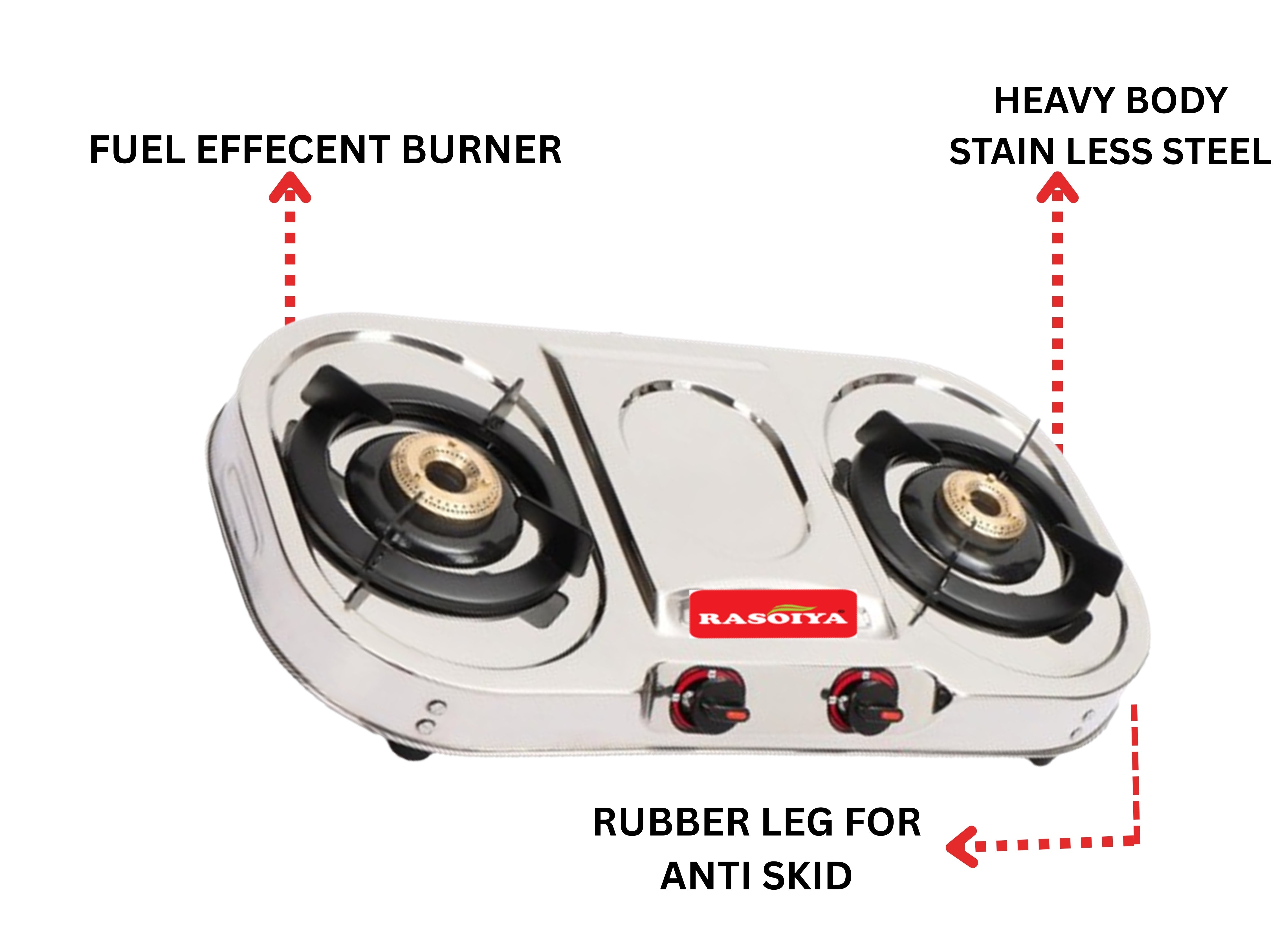 RASOIYA 2 BURNER SPECTRA STAINLESS LPG STOVE