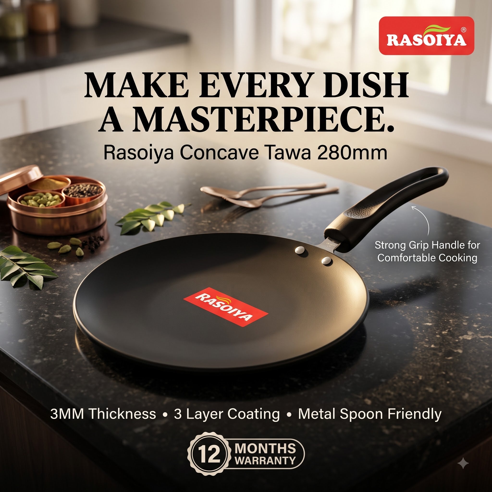 RASOIYA 280MM CONCAVE TAWA DIA 3MM THIKNESS