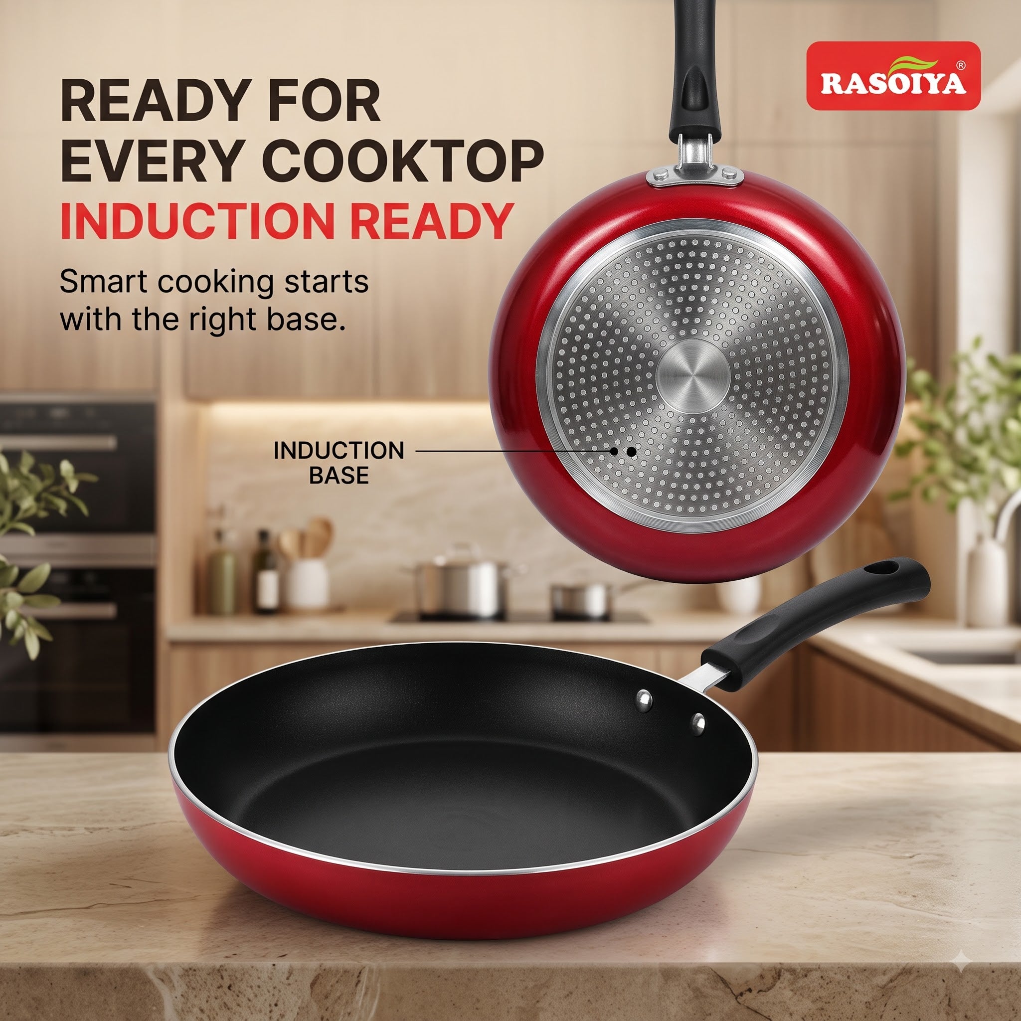 RASOIYA 240MM&260MM INDUCTION BASE PLUS MODEL FRY PAN