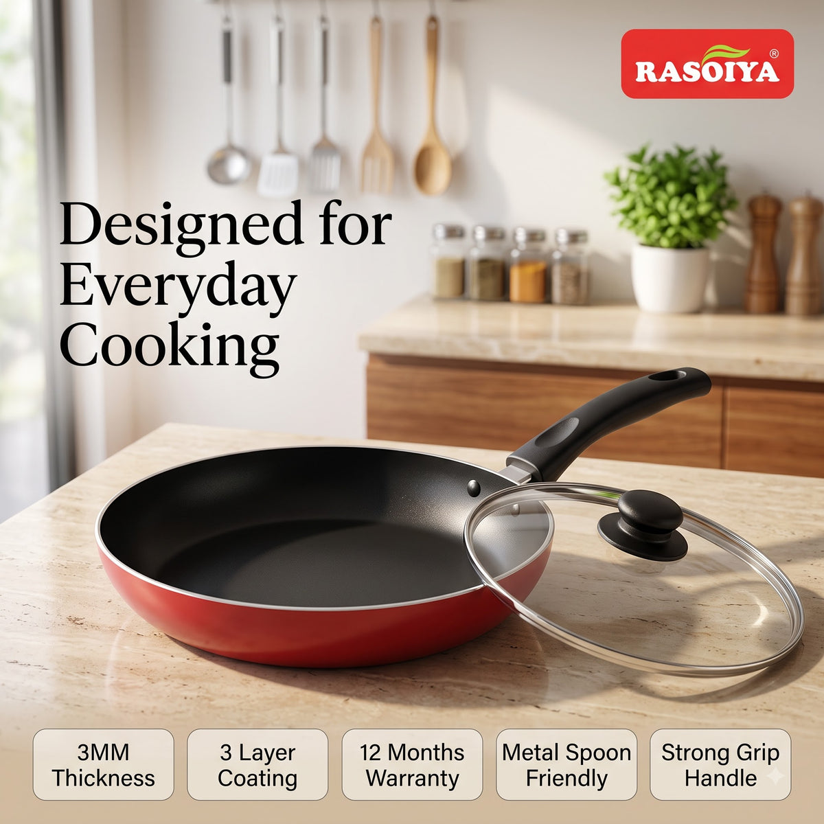 RASOIYA 240MM&260MM INDUCTION BASE PLUS MODEL FRY PAN