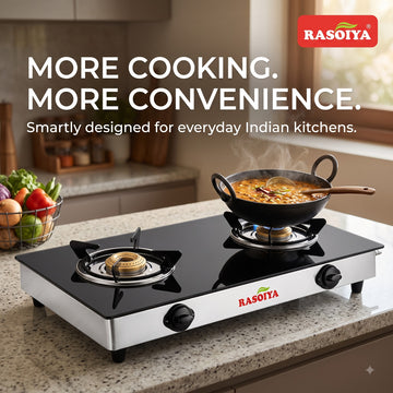 RASOIYA 2 BURNER GLASS TOP STOVE