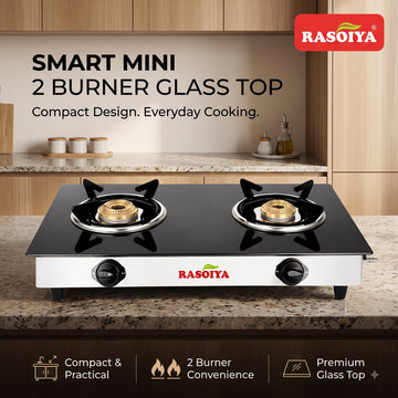 RASOIYA 2 BURNER MINI GLASS TOP STOVE