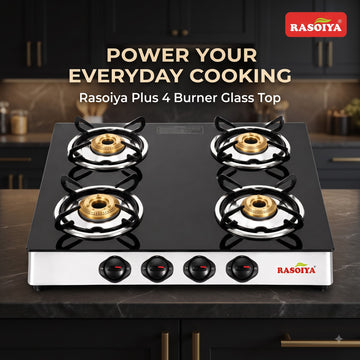 RASOIYA 4 BURNER GLASS TOP STOVE