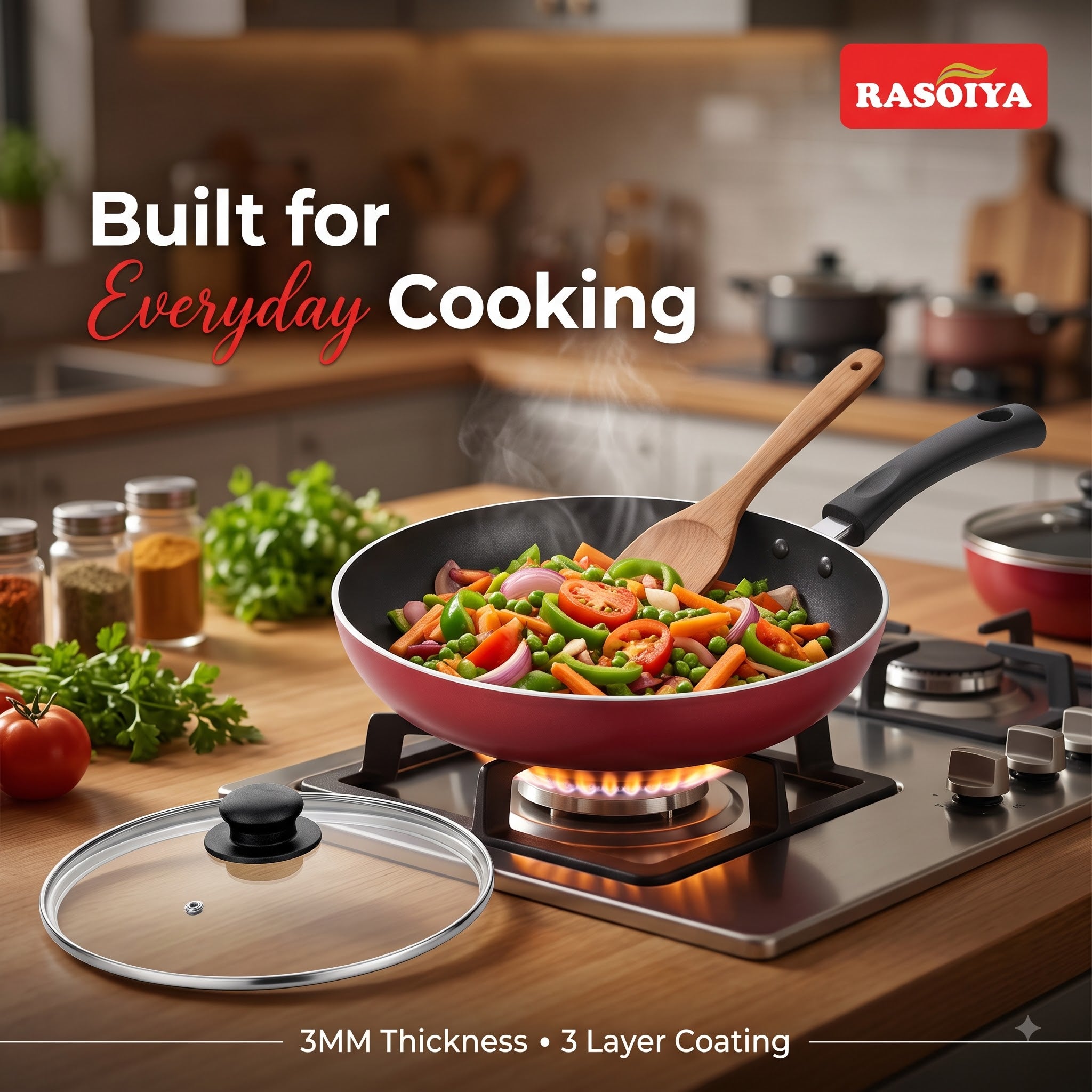 RASOIYA 240MM&260MM INDUCTION BASE PLUS MODEL FRY PAN
