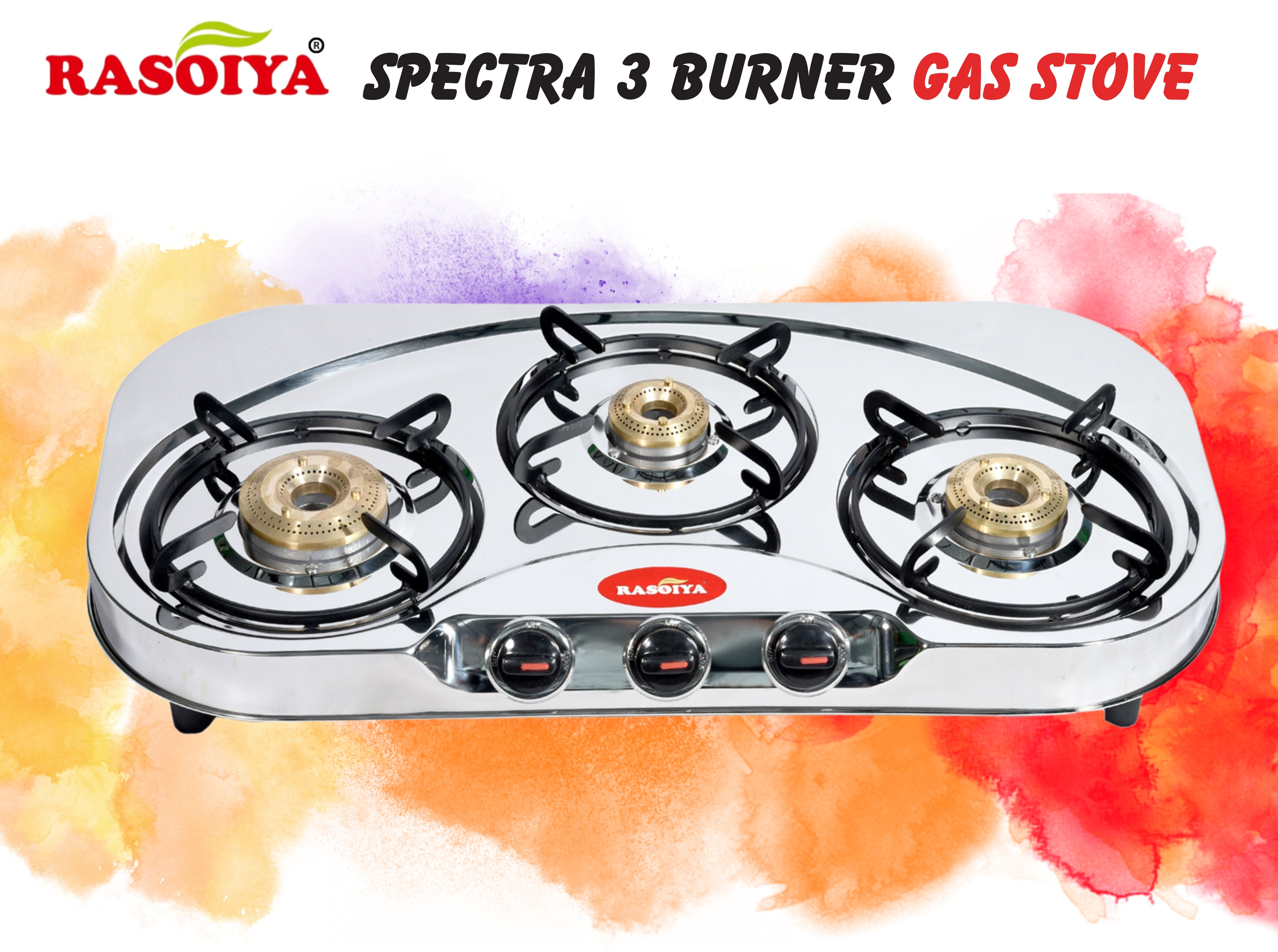 RASOIYA 3 BURNER SPECTRA STAINLESS LPG STOVE