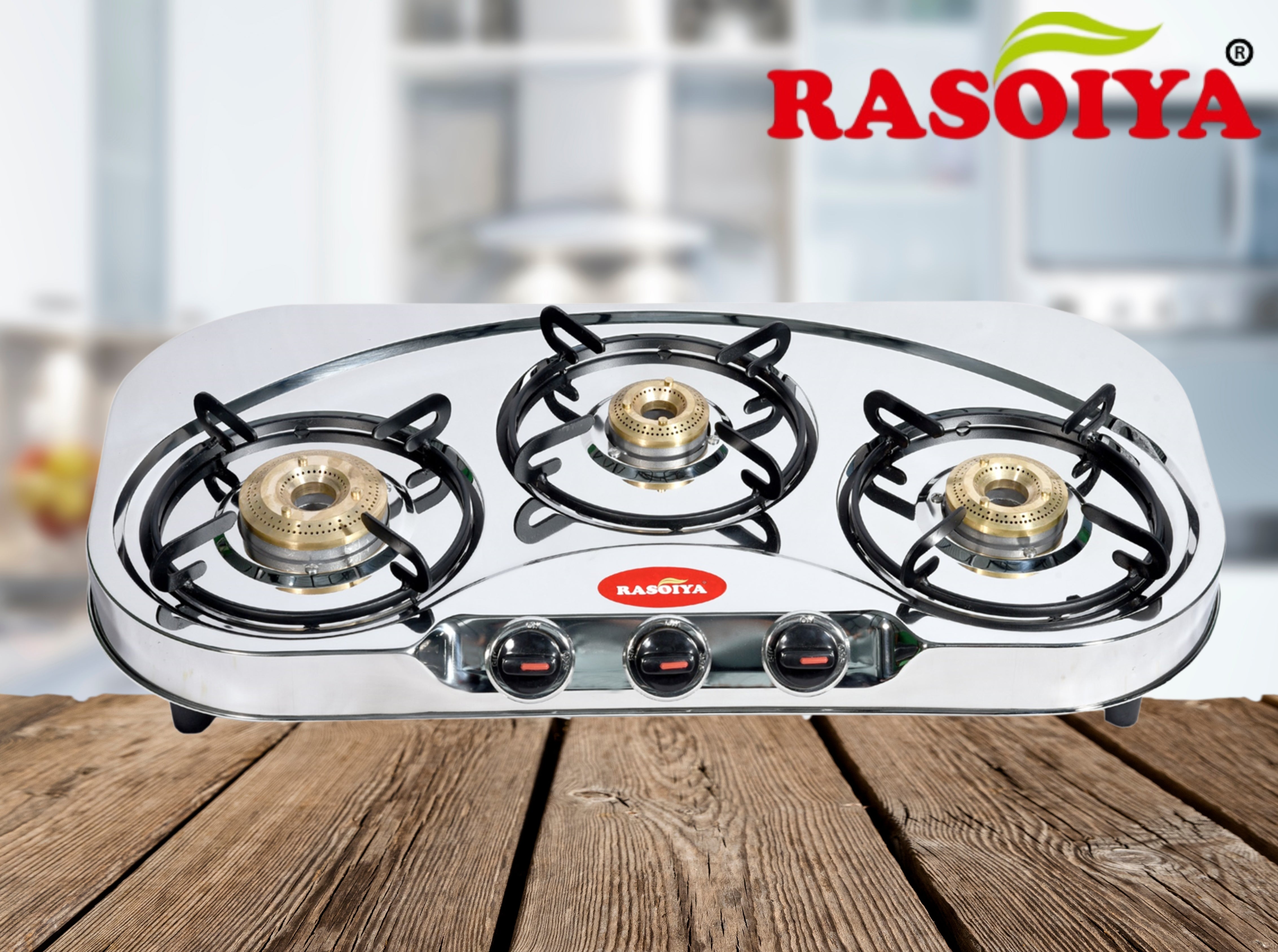 RASOIYA 3 BURNER SPECTRA STAINLESS LPG STOVE