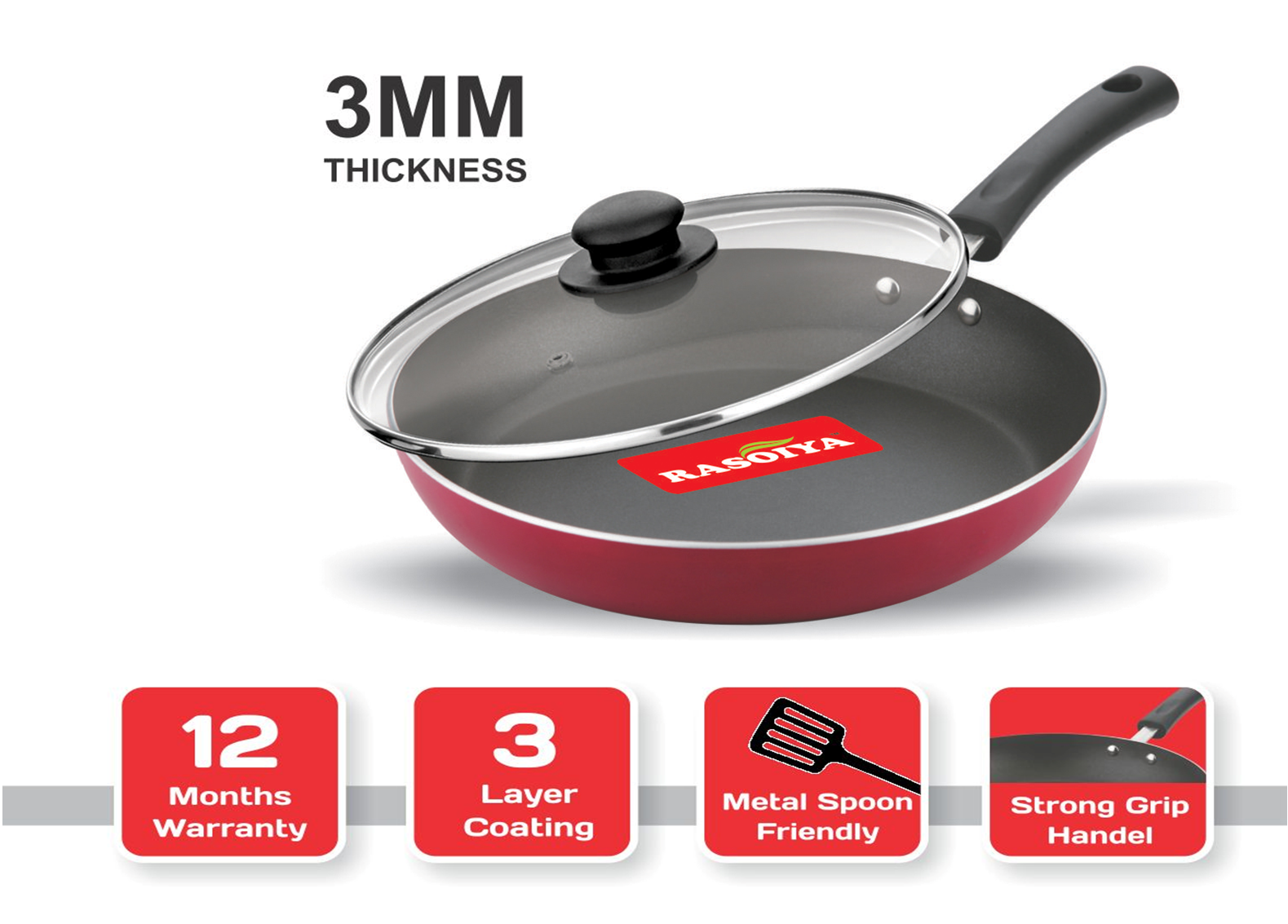RASOIYA REGULAR  BASE PLUS MODEL FRY PAN