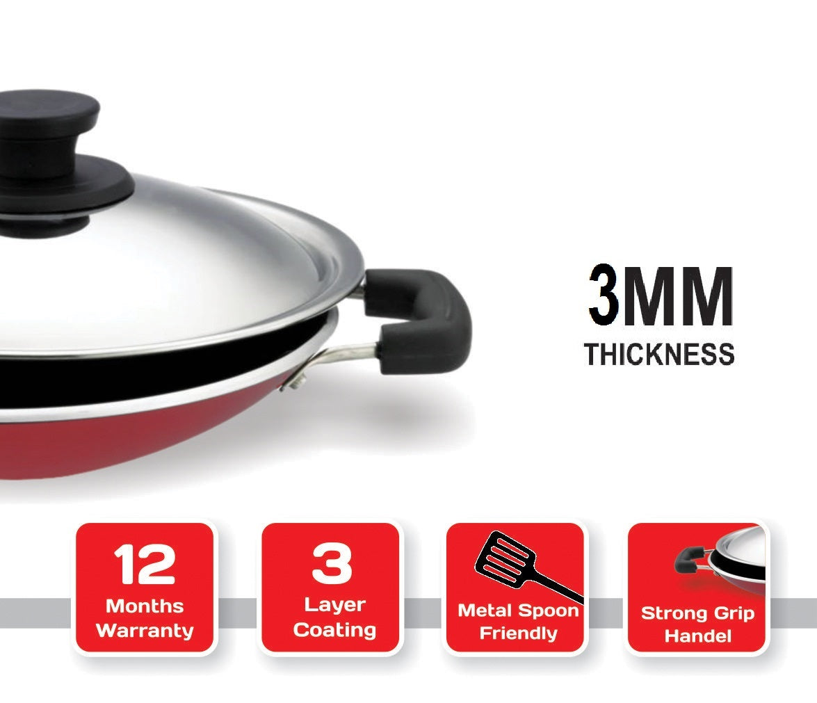 RASOIYA APPACHETTY 200MM DIA 3MM THIKNESS WITH SS LID