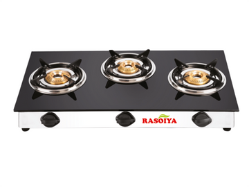 RASOIYA 3 BURNER GLASS TOP STOVE