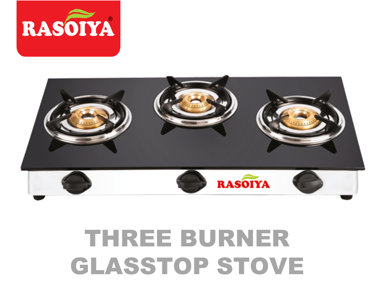 RASOIYA 3 BURNER GLASS TOP STOVE