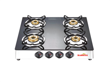RASOIYA 4 BURNER GLASS TOP STOVE