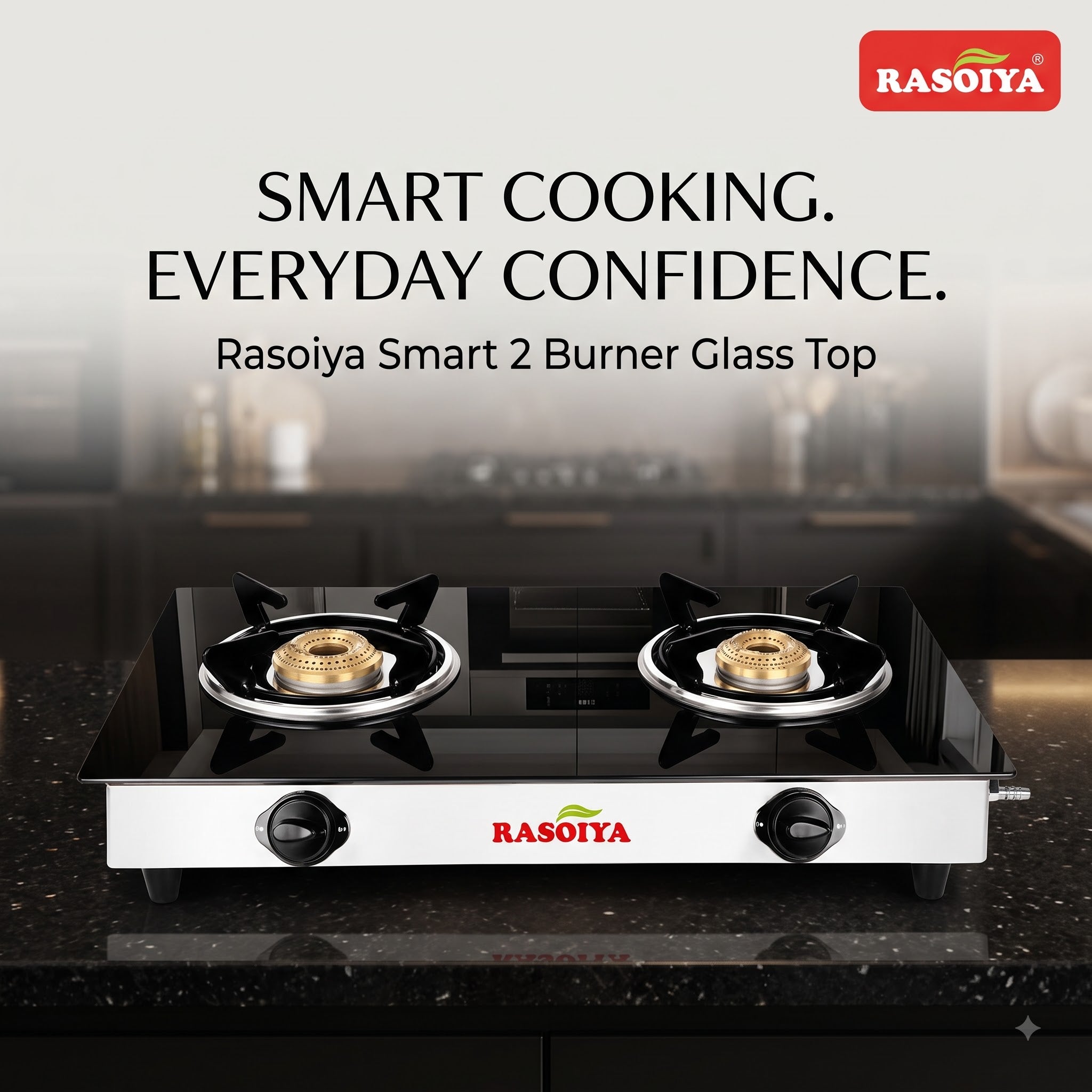 RASOIYA 2 BURNER MINI GLASS TOP STOVE